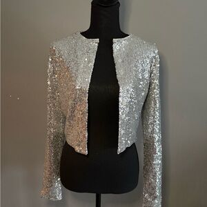 Good American Silver sequined Jacket